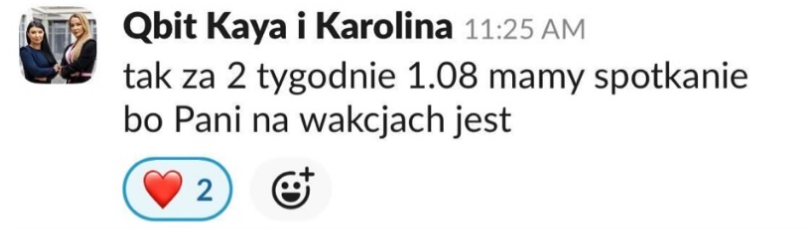 Wiadomość klienta ALPHA-NOVA o wynikach współpracy, 13